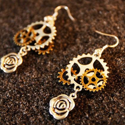 Handcrafted Steampunk Gears&rose..
